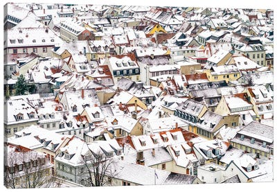 Heidelberg Old Town In Winter Canvas Art Print