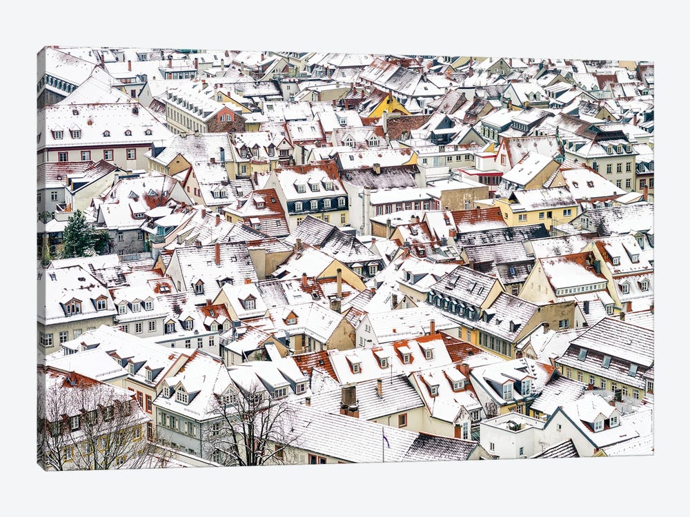 Heidelberg Old Town In Winter by Jan Becke 1-piece Canvas Art Print
