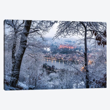 Heidelberg Castle And Forest Of Odes In Winter Canvas Print #JNB2029} by Jan Becke Canvas Art
