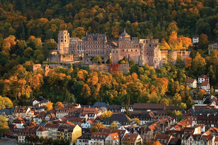 Heidelberg Castle And Old Town In Autumn Season, Baden-Wuerttemberg, Germany