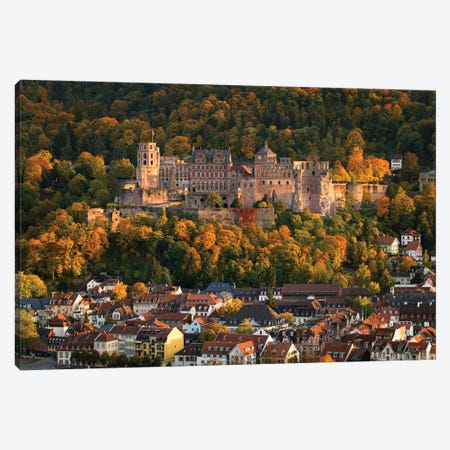 Heidelberg Castle And Old Town In Autumn Season, Baden-Wuerttemberg, Germany Canvas Print #JNB2035} by Jan Becke Canvas Art