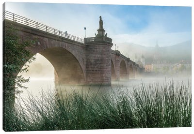Early Morning At The Alte Brücke (Old Bridge), Heidelberg, Germany Canvas Art Print - Heidelberg