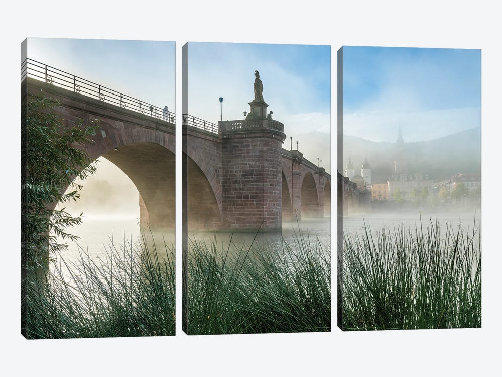 Early Morning At The Alte Brücke (Old Bridge), Heidelberg, Germany by Jan Becke 3-piece Art Print