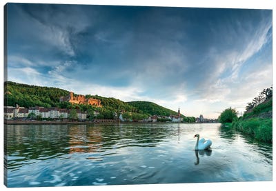Heidelberg Castle Along The Neckar River, Baden-Wuerttemberg, Germany Canvas Art Print