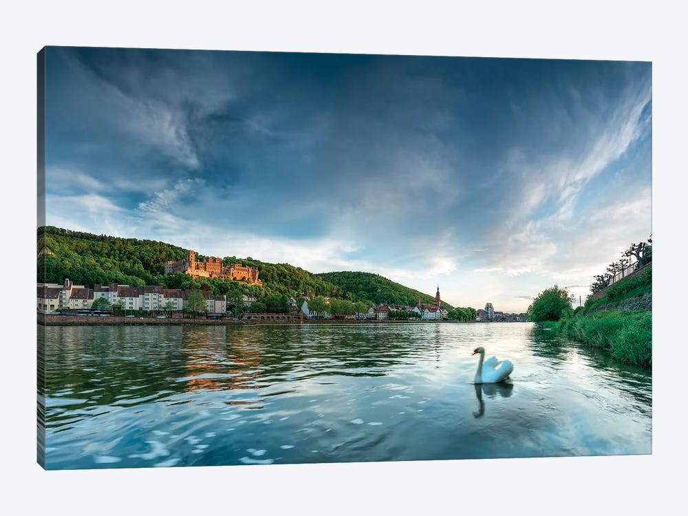 Heidelberg Castle Along The Neckar River, Baden-Wuerttemberg, Germany by Jan Becke 1-piece Canvas Wall Art