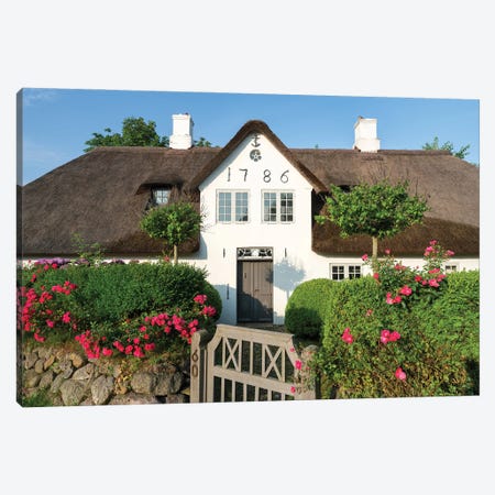 Traditional German Frisian House In The Town Of Keitum, Sylt, Schleswig-Holstein, Germany Canvas Print #JNB2047} by Jan Becke Canvas Art Print