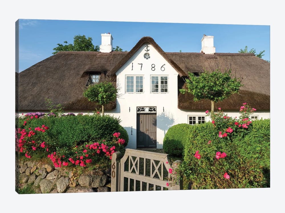 Traditional German Frisian House In The Town Of Keitum, Sylt, Schleswig-Holstein, Germany by Jan Becke 1-piece Canvas Print