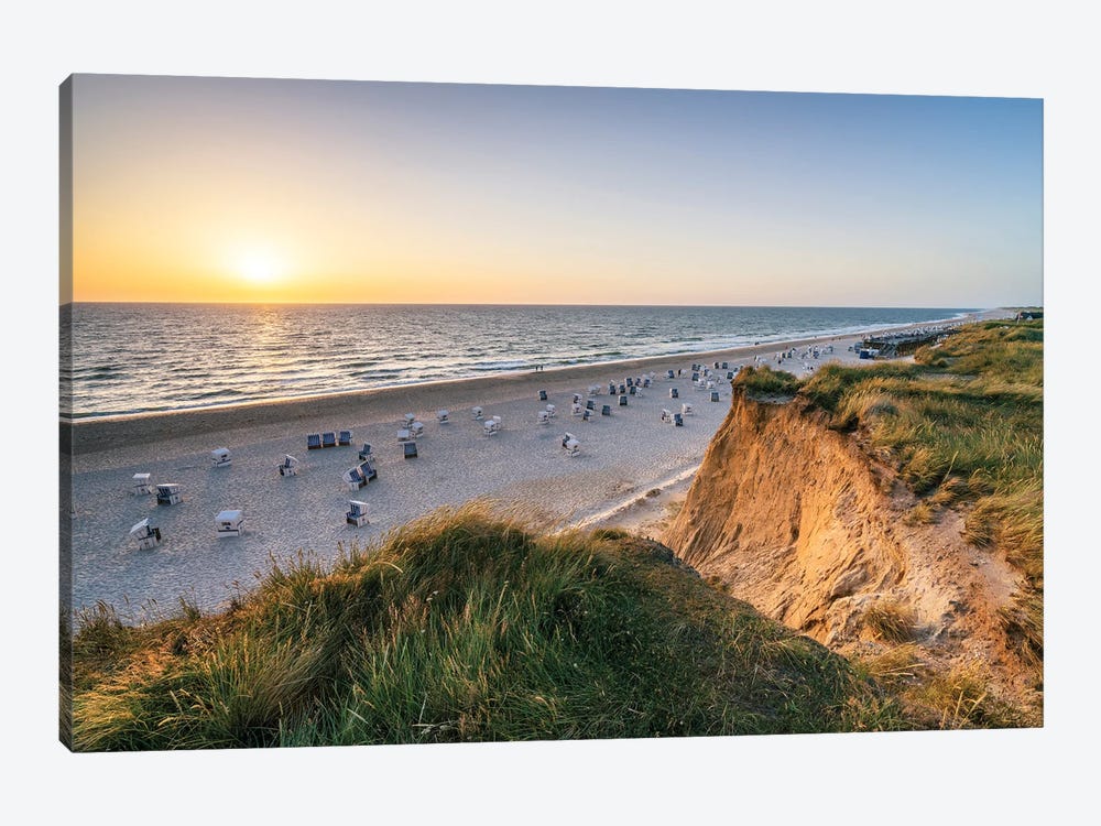 Sunset View Near The Rotes Kliff (Red Cliff), North Sea Coast, Kampen, Sylt, Germany by Jan Becke 1-piece Art Print