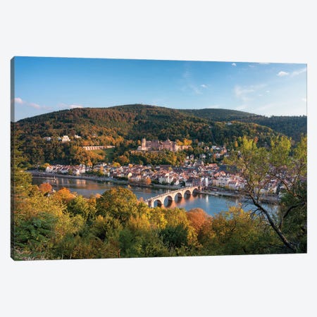 Autumn View Of Heidelberg Castle And Old Bridge, Baden-Wuerttemberg, Germany Canvas Print #JNB2053} by Jan Becke Canvas Art Print