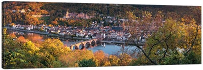 Panoramic View Of The Old Town Of Heidelberg In Autumn Season, Baden-Wuerttemberg, Germany Canvas Art Print - Germany Art