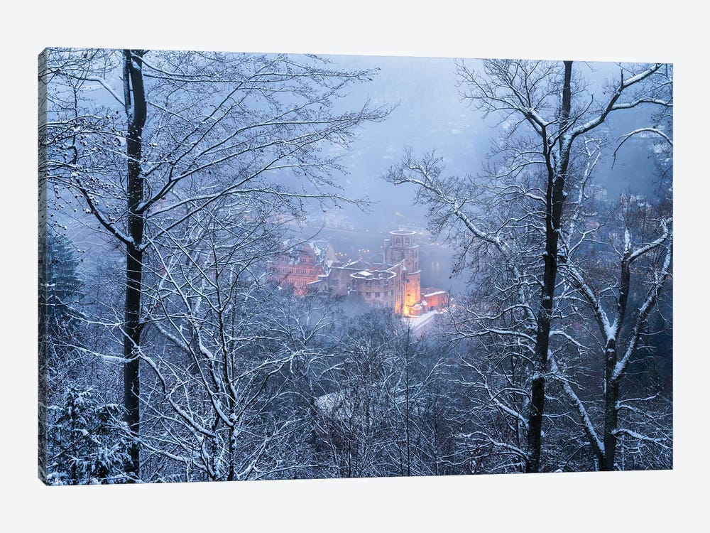 Heidelberg Castle In Winter, Baden-Wuerttemberg, Germany by Jan Becke 1-piece Canvas Print