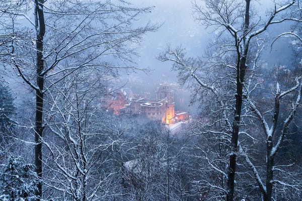 Castles & Palaces: Heidelberg Castle In Winter, Baden-Wuerttemberg, Germany by Jan Becke