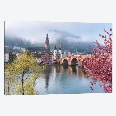 Karl Theodor Bridge (Old Bridge) Over The Neckar River With View Of The Alstadt Canvas Print #JNB2058} by Jan Becke Art Print