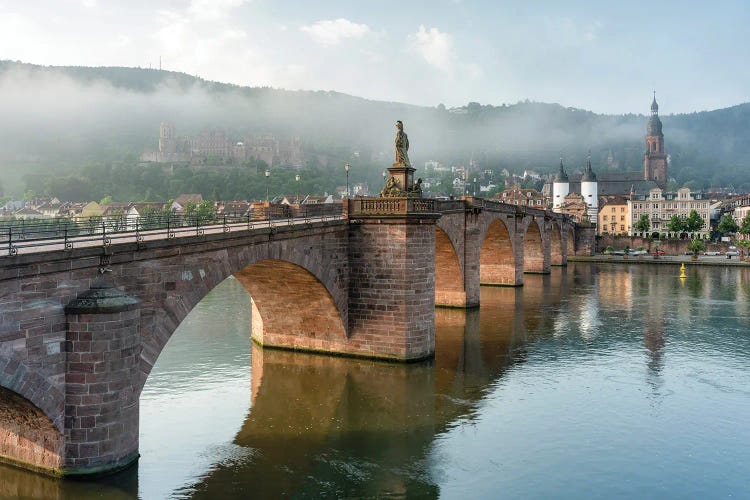 Early Morning At The Alte Brücke (Old Bridge) In Heidelberg, Germany