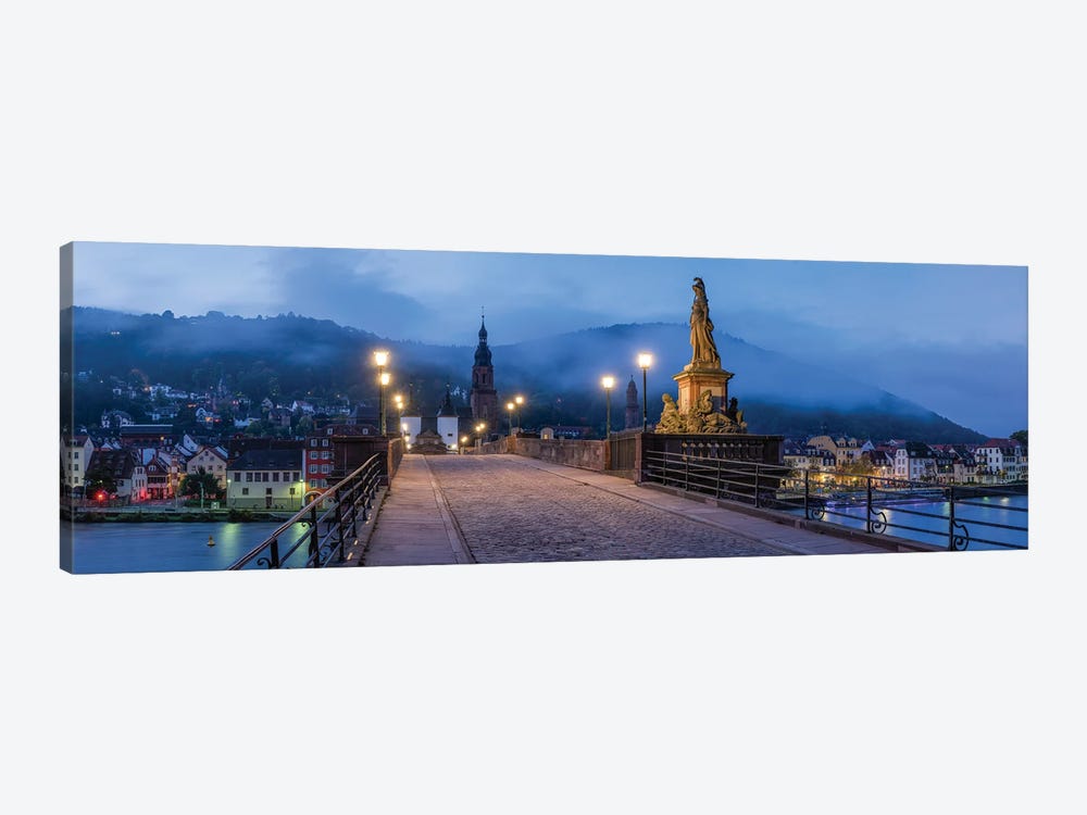 Heidelberg Alte Brücke (Old Bridge) Panorama In The Early Morning by Jan Becke 1-piece Art Print