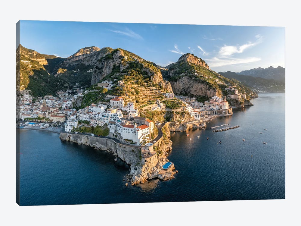 Aerial View Of The Amalfi Coast With The Towns Amalfi And Atrani, Gulf Of Naples, Italy by Jan Becke 1-piece Art Print