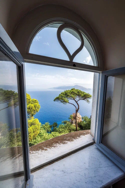 Window With Garden View, Villa Lysis, Capri Island, Italy