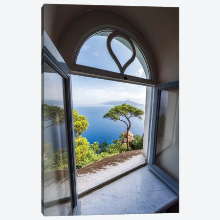 Window With Garden View, Villa Lysis, Capri Island, Italy Canvas Print #JNB2065} by Jan Becke Canvas Art Print