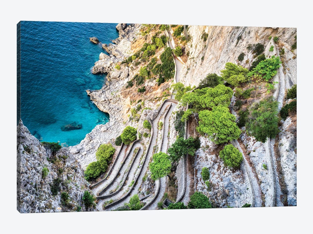 Via Krupp Is A Historic Hairpin Turned Footpath On The Island Of Capri, Italy by Jan Becke 1-piece Canvas Wall Art