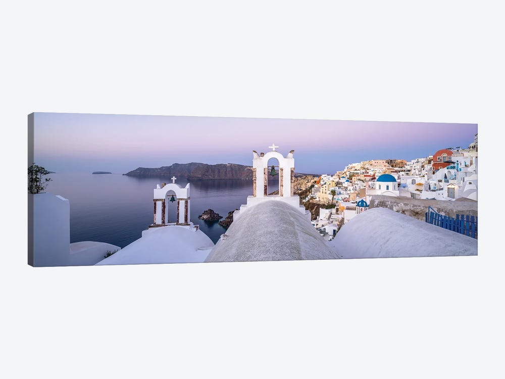 Panorama Of The Village Oia On The Island Of Santorini, Greece by Jan Becke 1-piece Canvas Art