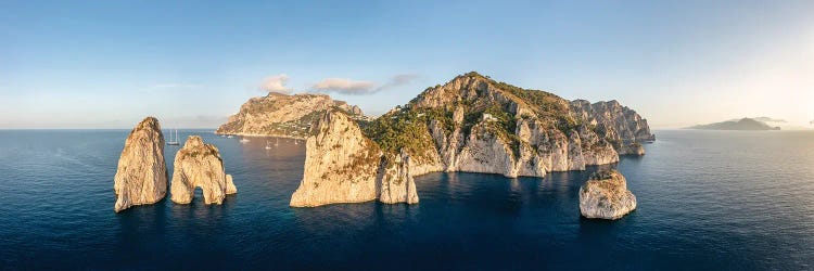 Capri Island Panorama At Sunrise, Naples, Italy