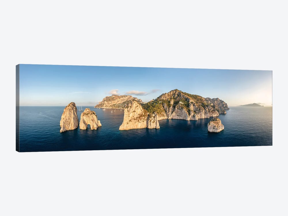 Capri Island Panorama At Sunrise, Naples, Italy by Jan Becke 1-piece Canvas Print