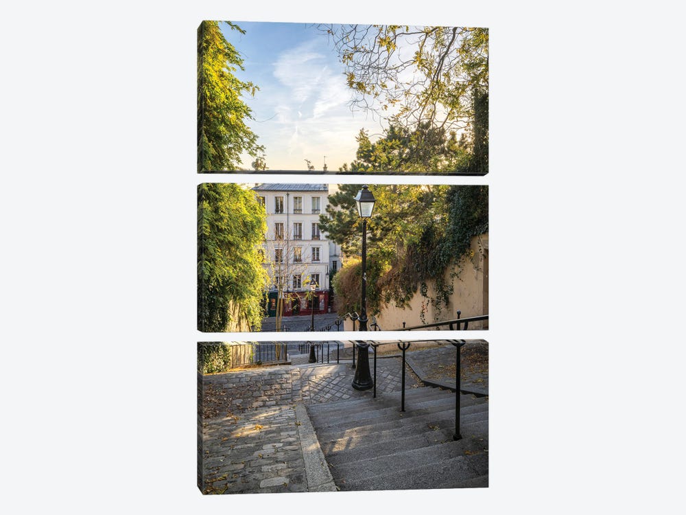 Montmartre In Autumn Paris, France by Jan Becke 3-piece Canvas Art