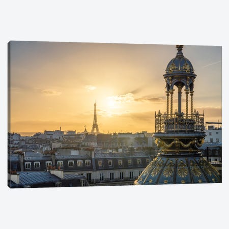 View Of The Eiffel Tower At Sunset Paris, France Canvas Print #JNB2093} by Jan Becke Art Print