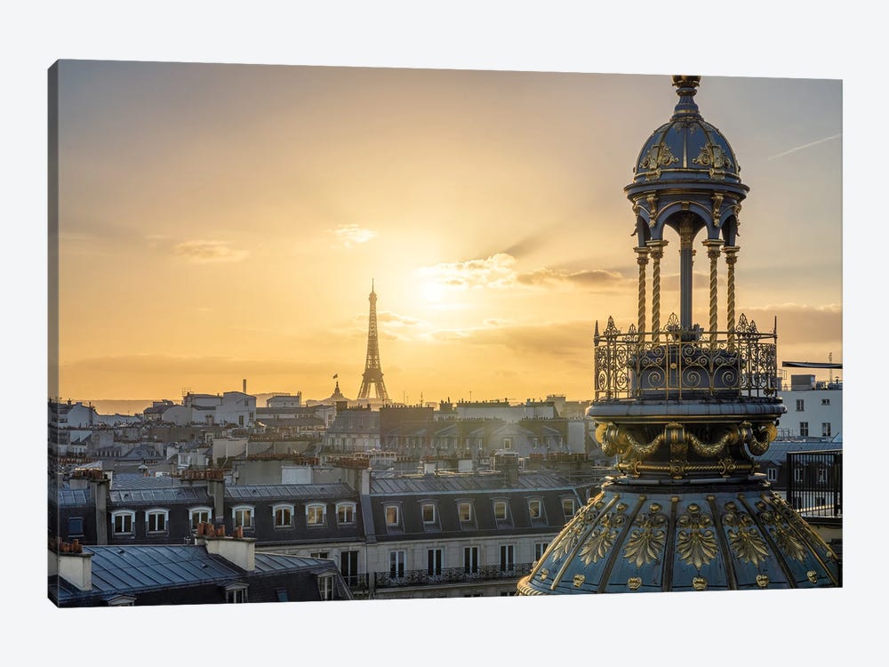 View Of The Eiffel Tower At Sunset Paris, France by Jan Becke 1-piece Canvas Artwork