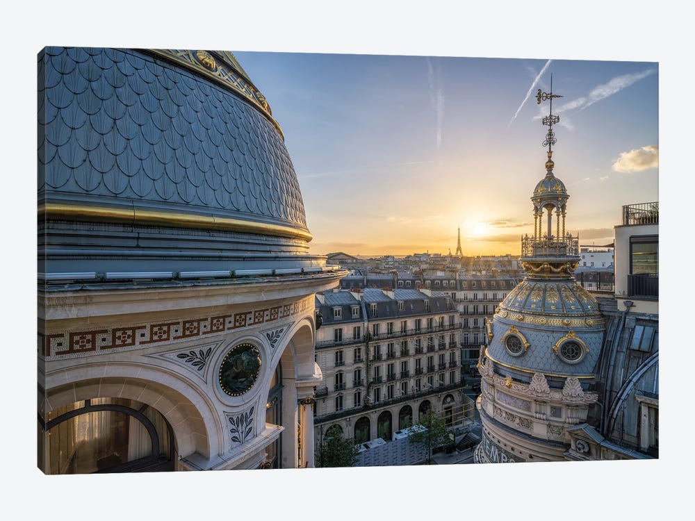 Rooftop View Of The Eiffel Tower At Sunset Paris, France by Jan Becke 1-piece Canvas Art