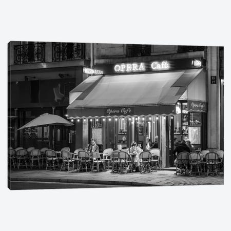 Street Cafe At Night Paris, France Canvas Print #JNB2099} by Jan Becke Canvas Print