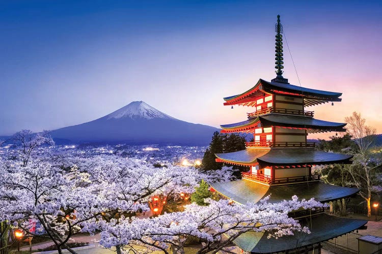 Chureito Pagoda At Night