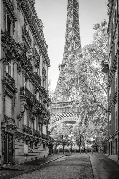 Paris Photography: Street With Eiffel Tower View Paris, France by Jan Becke
