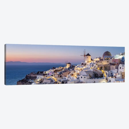 Oia Panorama At Sunset Santorini, Greece Canvas Print #JNB2118} by Jan Becke Canvas Wall Art