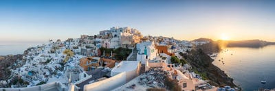 Oia Sunrise Panorama Santorini, Greece by Jan Becke framed canvas print