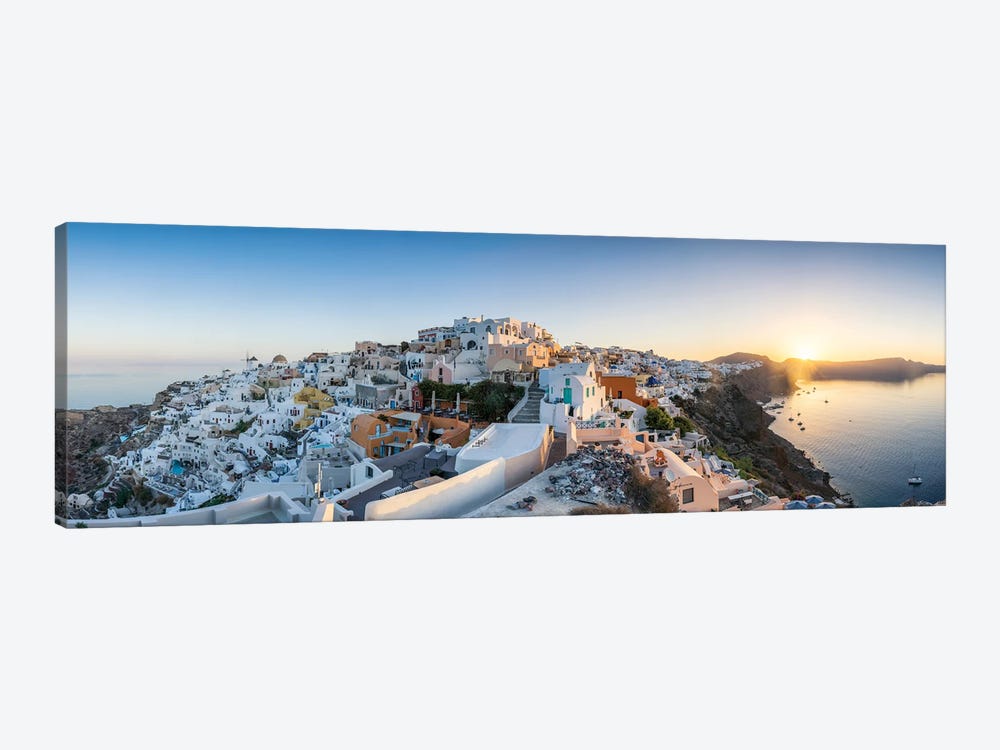 Oia Sunrise Panorama Santorini, Greece by Jan Becke 1-piece Canvas Print