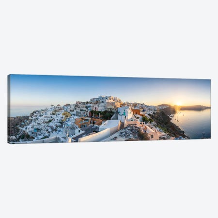 Oia Sunrise Panorama Santorini, Greece Canvas Print #JNB2120} by Jan Becke Canvas Art Print