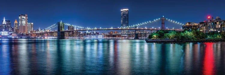 Brooklyn Bridge Panorama At Night