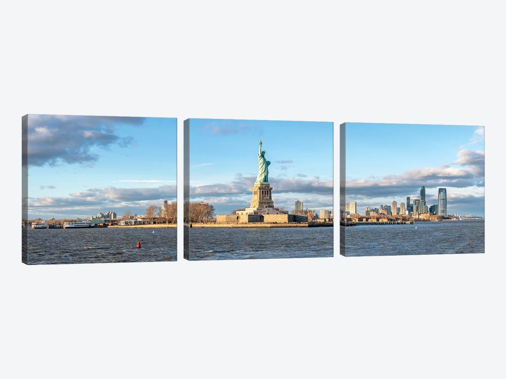Liberty Island With Statue Of Liberty, New York City, USA by Jan Becke 3-piece Canvas Art
