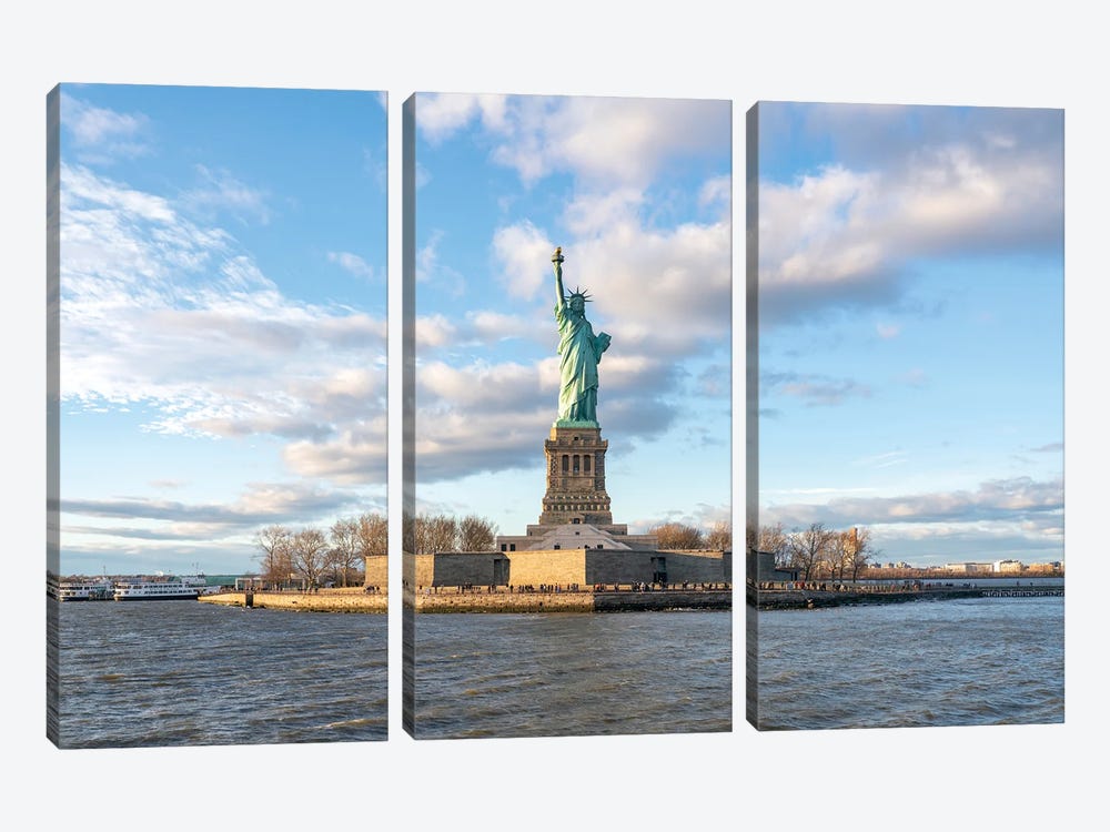 Liberty Island And Statue Of Liberty, New York City, USA by Jan Becke 3-piece Canvas Art Print