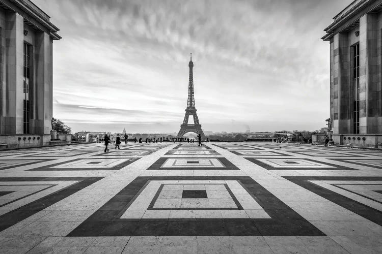 Place Du Trocadéro And Eiffel Tower Black And White, Paris, France