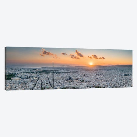 Athens Skyline At Sunset Seen From Top Of Lykabettus Hill Canvas Print #JNB2143} by Jan Becke Canvas Art Print