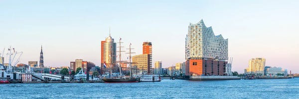 City Sunrises & Sunsets: Elbphilharmonie Concert Hall And Port Of Hamburg At Sunset by Jan Becke