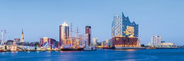 Hamburg: Elbphilharmonie Concert Hall And Port Of Hamburg At Night by Jan Becke