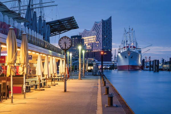 Harbors: Port Of Hamburg And Elbphilharmonie Concert Hall In The Early Morning by Jan Becke