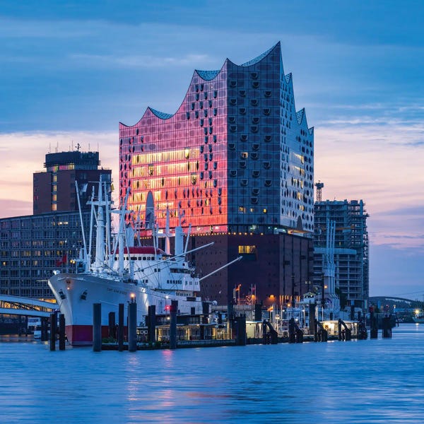 Hamburg: Elbphilharmonie Concert Hall At Sunrise, Hamburg, Germany by Jan Becke