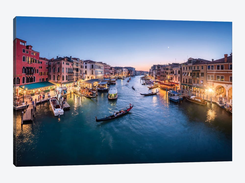 Grand Canal At Night, Venice, Italy by Jan Becke 1-piece Canvas Art Print