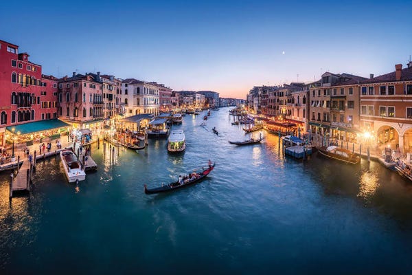 Veneto: Grand Canal At Night, Venice, Italy by Jan Becke