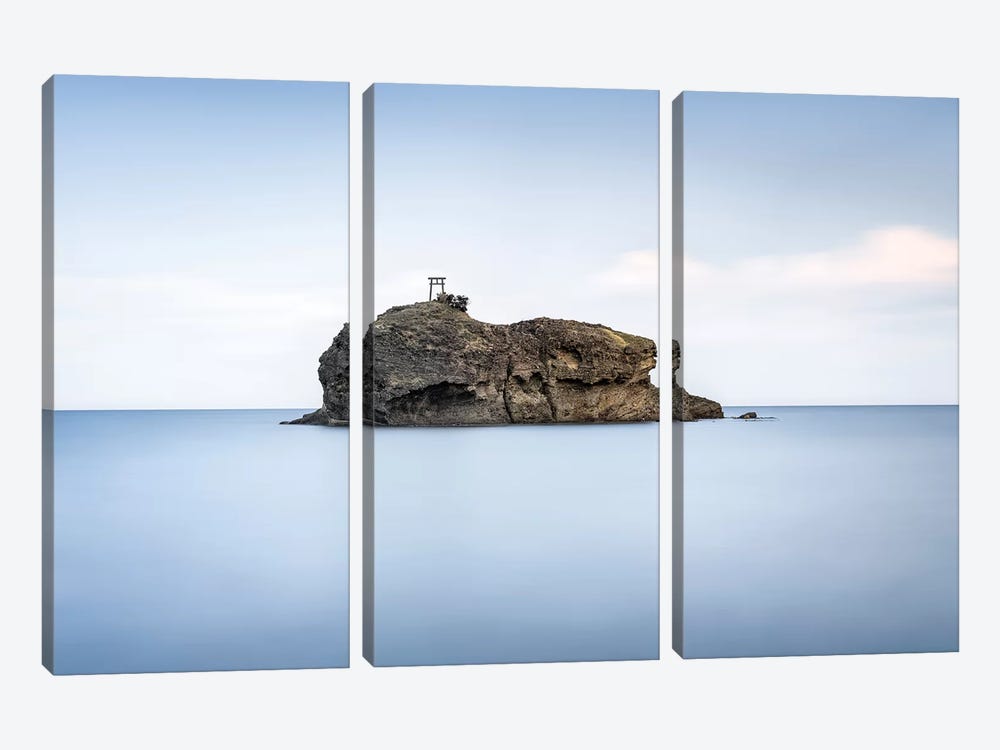 Japanese Torii Gate On A Rock In The Sea by Jan Becke 3-piece Canvas Art