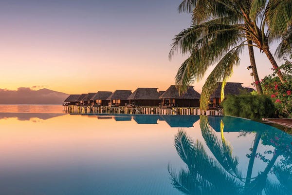Mo'orea: Sunrise At A Luxury Beach Resort In The South Seas, Moorea island, French Polynesia by Jan Becke